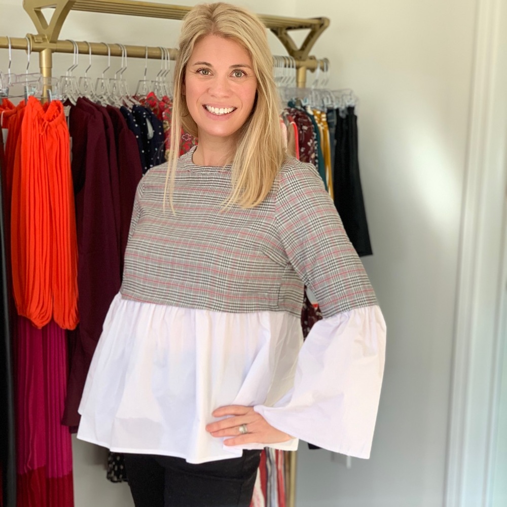 AFTER MARKET Plaid Blouse